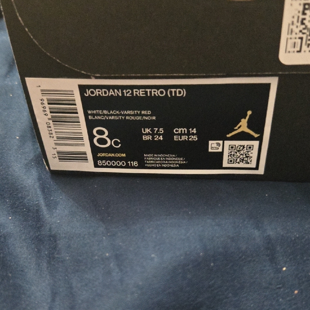 Jordan White and Red High-Top Sneakers - Picture 4 of 5